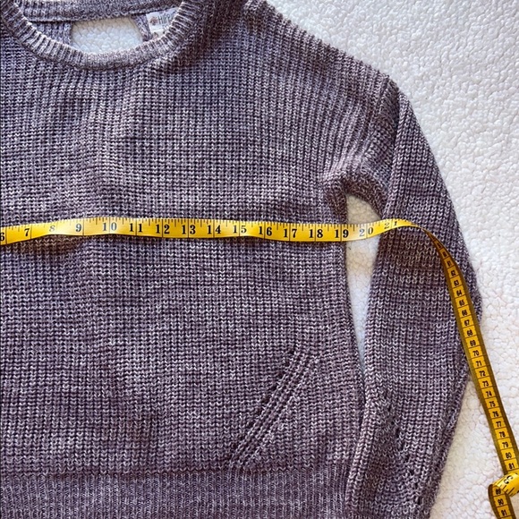 Hippie Rose Purple Crew Neck Sweater with Ribbed Knit - Picture 3 of 6